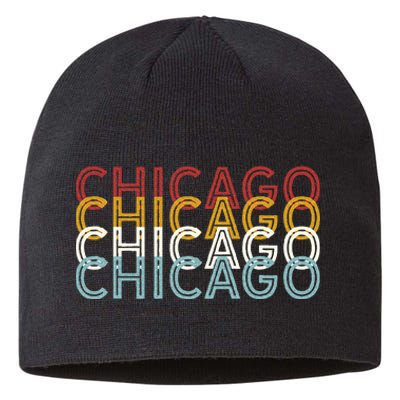 Us American City 70S Retro Usa Vintage Chicago Sustainable Beanie