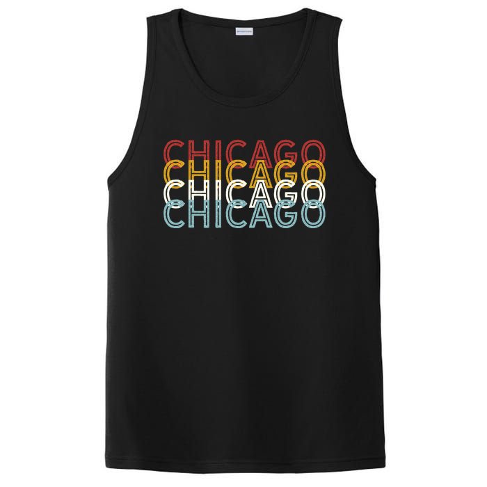 Us American City 70S Retro Usa Vintage Chicago PosiCharge Competitor Tank