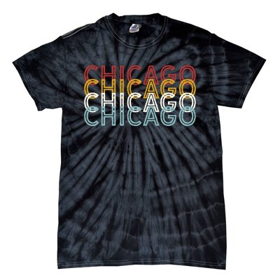 Us American City 70S Retro Usa Vintage Chicago Tie-Dye T-Shirt