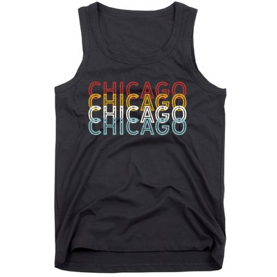 Us American City 70S Retro Usa Vintage Chicago Tank Top