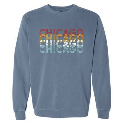 Us American City 70S Retro Usa Vintage Chicago Garment-Dyed Sweatshirt