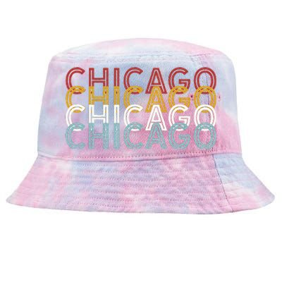 Us American City 70S Retro Usa Vintage Chicago Tie-Dyed Bucket Hat