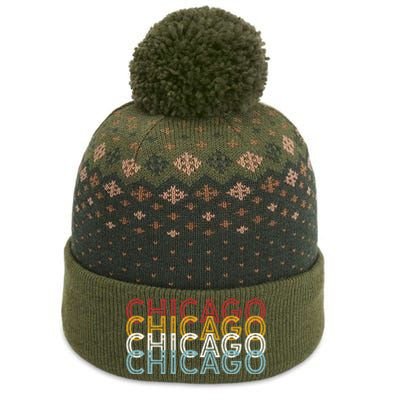 Us American City 70S Retro Usa Vintage Chicago The Baniff Cuffed Pom Beanie