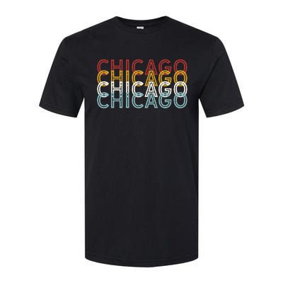 Us American City 70S Retro Usa Vintage Chicago Softstyle® CVC T-Shirt