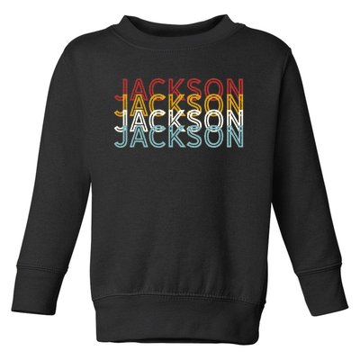 Us American City 70S Retro Usa Vintage Jackson Toddler Sweatshirt