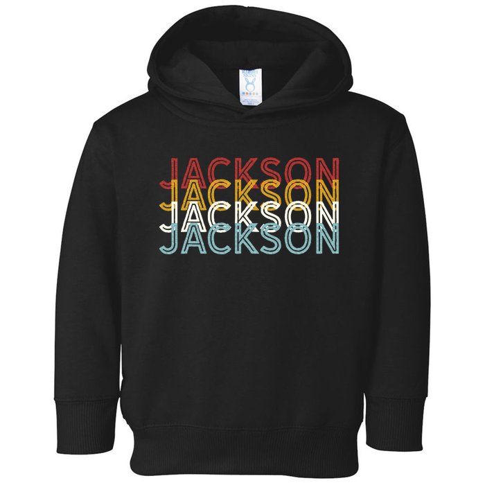 Us American City 70S Retro Usa Vintage Jackson Toddler Hoodie