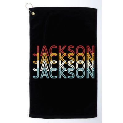 Us American City 70S Retro Usa Vintage Jackson Platinum Collection Golf Towel