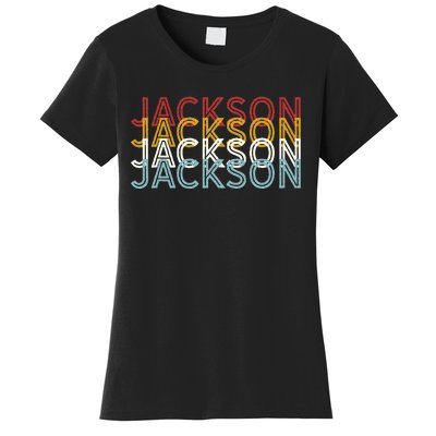 Us American City 70S Retro Usa Vintage Jackson Women's T-Shirt