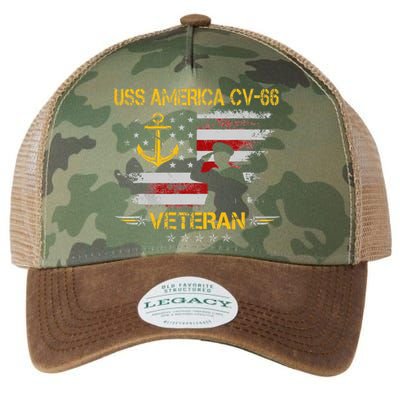 USS America CV 66 Aircraft Carrier Veteran Flag Veterans Day Legacy Tie Dye Trucker Hat