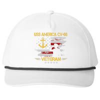 USS America CV 66 Aircraft Carrier Veteran Flag Veterans Day Snapback Five-Panel Rope Hat