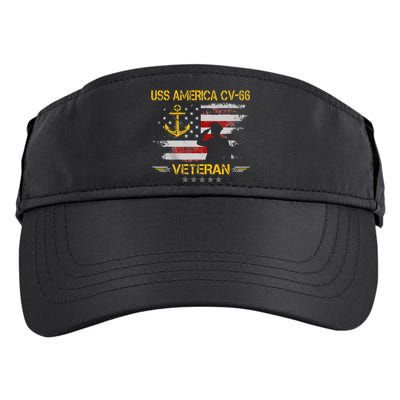 USS America CV 66 Aircraft Carrier Veteran Flag Veterans Day Adult Drive Performance Visor