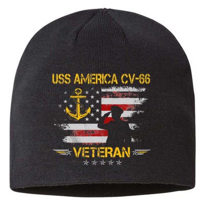 USS America CV 66 Aircraft Carrier Veteran Flag Veterans Day Sustainable Beanie