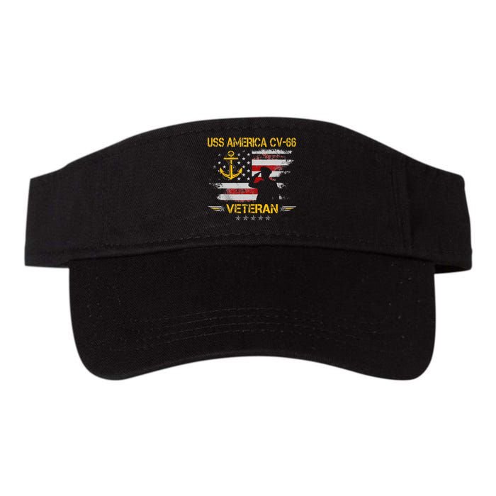 USS America CV 66 Aircraft Carrier Veteran Flag Veterans Day Valucap Bio-Washed Visor