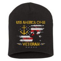 USS America CV 66 Aircraft Carrier Veteran Flag Veterans Day Short Acrylic Beanie