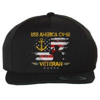 USS America CV 66 Aircraft Carrier Veteran Flag Veterans Day Wool Snapback Cap