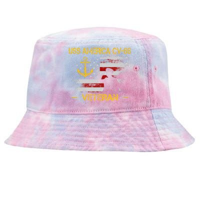 USS America CV 66 Aircraft Carrier Veteran Flag Veterans Day Tie-Dyed Bucket Hat