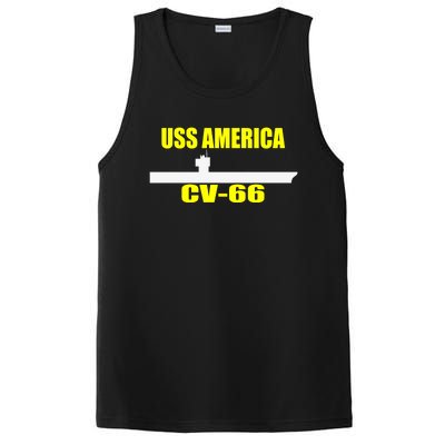 Uss America Cvgift66 Aircraft Carrier Sailor Veterans Day Gift PosiCharge Competitor Tank