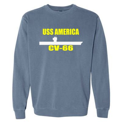 Uss America Cvgift66 Aircraft Carrier Sailor Veterans Day Gift Garment-Dyed Sweatshirt