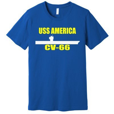 Uss America Cvgift66 Aircraft Carrier Sailor Veterans Day Gift Premium T-Shirt