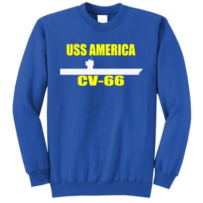 Uss America Cvgift66 Aircraft Carrier Sailor Veterans Day Gift Tall Sweatshirt