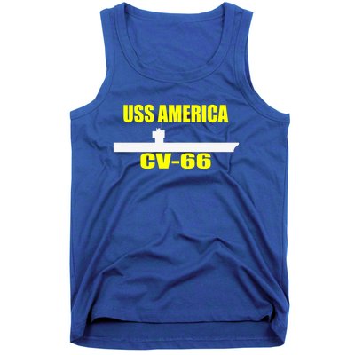 Uss America Cvgift66 Aircraft Carrier Sailor Veterans Day Gift Tank Top