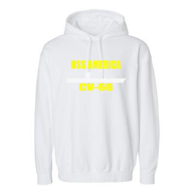 Uss America Cvgift66 Aircraft Carrier Sailor Veterans Day Gift Garment-Dyed Fleece Hoodie