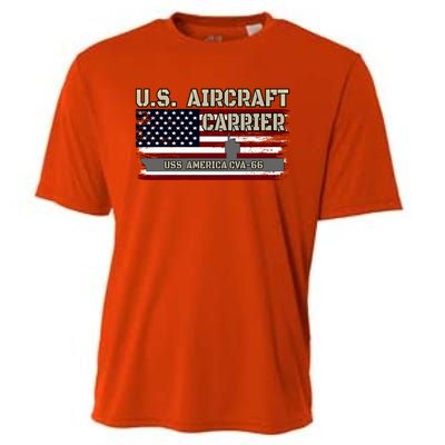 Uss America Cvagift66 Aircraft Carrier Veterans Day Fathers Day Gift Cooling Performance Crew T-Shirt