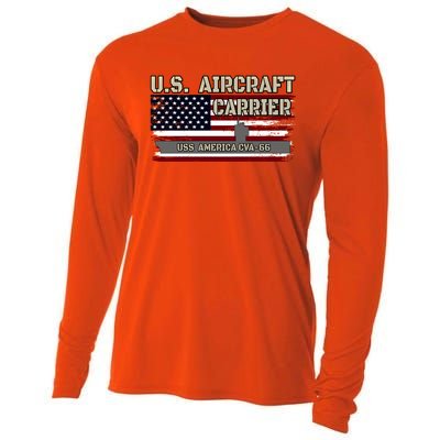 Uss America Cvagift66 Aircraft Carrier Veterans Day Fathers Day Gift Cooling Performance Long Sleeve Crew