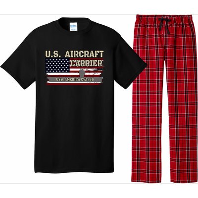 Uss America Cvagift66 Aircraft Carrier Veterans Day Fathers Day Gift Pajama Set