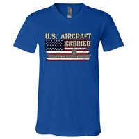 Uss America Cvagift66 Aircraft Carrier Veterans Day Fathers Day Gift V-Neck T-Shirt