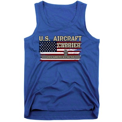 Uss America Cvagift66 Aircraft Carrier Veterans Day Fathers Day Gift Tank Top