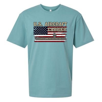 Uss America Cvagift66 Aircraft Carrier Veterans Day Fathers Day Gift Sueded Cloud Jersey T-Shirt