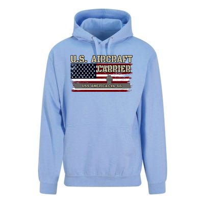 Uss America Cvagift66 Aircraft Carrier Veterans Day Fathers Day Gift Unisex Surf Hoodie