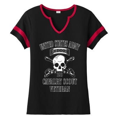 U.S. Army Cavalry Scout Veteran (Back Design) Ladies Halftime Notch Neck Tee