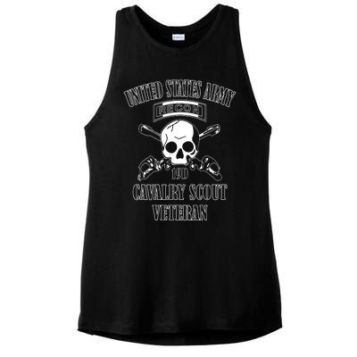 U.S. Army Cavalry Scout Veteran (Back Design) Ladies PosiCharge Tri-Blend Wicking Tank