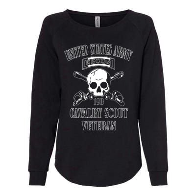 U.S. Army Cavalry Scout Veteran (Back Design) Womens California Wash Sweatshirt