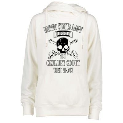 U.S. Army Cavalry Scout Veteran (Back Design) Womens Funnel Neck Pullover Hood