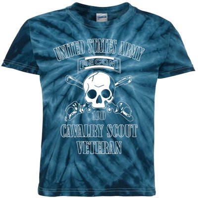 U.S. Army Cavalry Scout Veteran (Back Design) Kids Tie-Dye T-Shirt