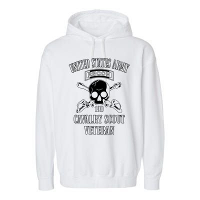 U.S. Army Cavalry Scout Veteran (Back Design) Garment-Dyed Fleece Hoodie