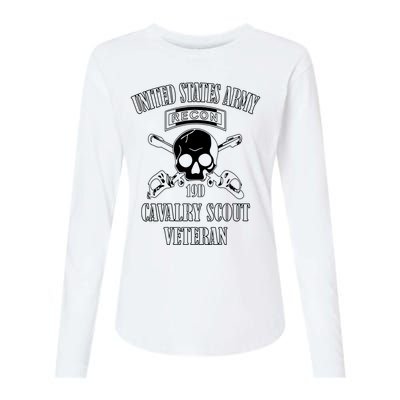 U.S. Army Cavalry Scout Veteran (Back Design) Womens Cotton Relaxed Long Sleeve T-Shirt