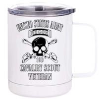 U.S. Army Cavalry Scout Veteran (Back Design) 12 oz Stainless Steel Tumbler Cup