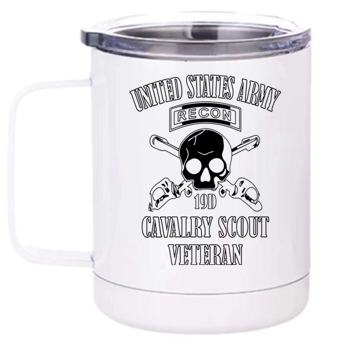 U.S. Army Cavalry Scout Veteran (Back Design) 12 oz Stainless Steel Tumbler Cup