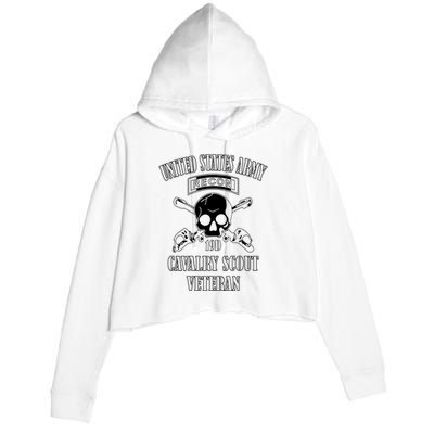 U.S. Army Cavalry Scout Veteran (Back Design) Crop Fleece Hoodie