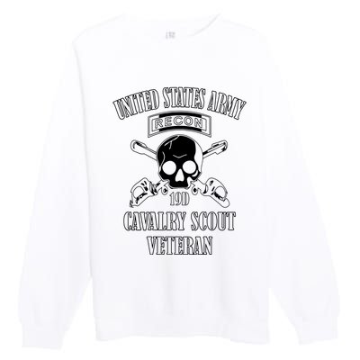 U.S. Army Cavalry Scout Veteran (Back Design) Premium Crewneck Sweatshirt