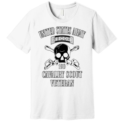 U.S. Army Cavalry Scout Veteran (Back Design) Premium T-Shirt