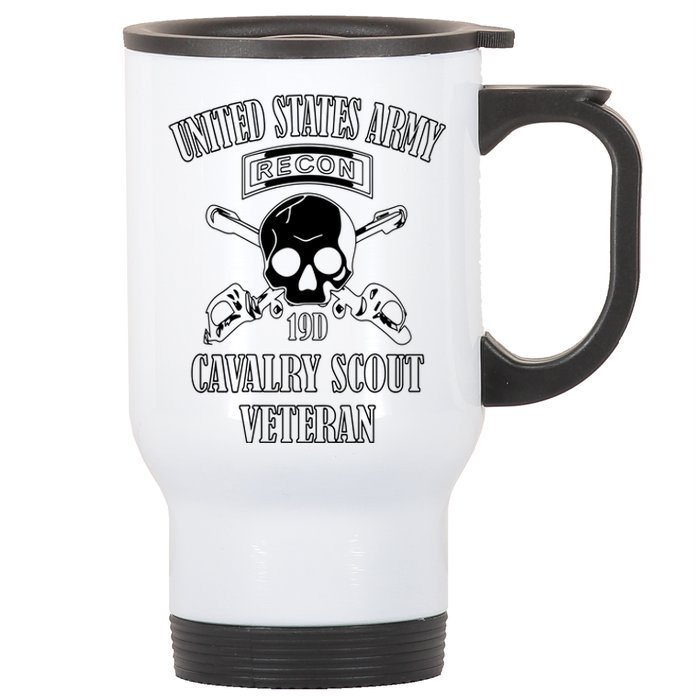 U.S. Army Cavalry Scout Veteran (Back Design) Stainless Steel Travel Mug