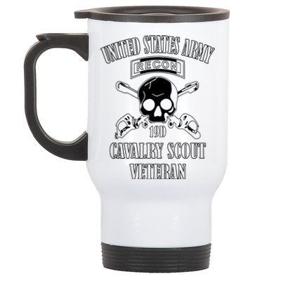 U.S. Army Cavalry Scout Veteran (Back Design) Stainless Steel Travel Mug