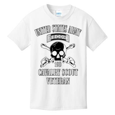 U.S. Army Cavalry Scout Veteran (Back Design) Kids T-Shirt