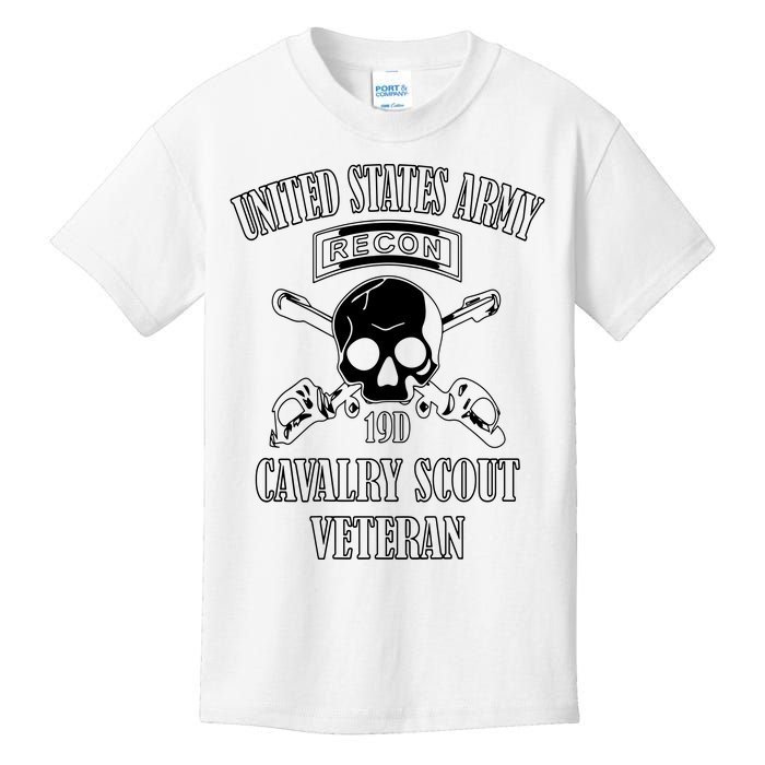 U.S. Army Cavalry Scout Veteran (Back Design) Kids T-Shirt