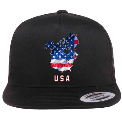 Usa And Canada Map Annex Canada 51st State Trump Greenland Flatbill Hat